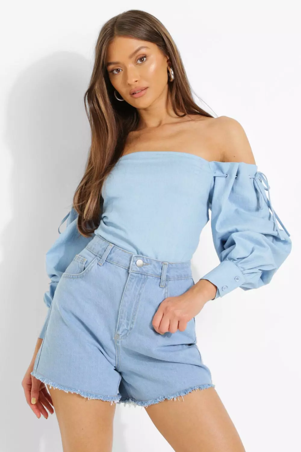 Baby blue best sale bardot top